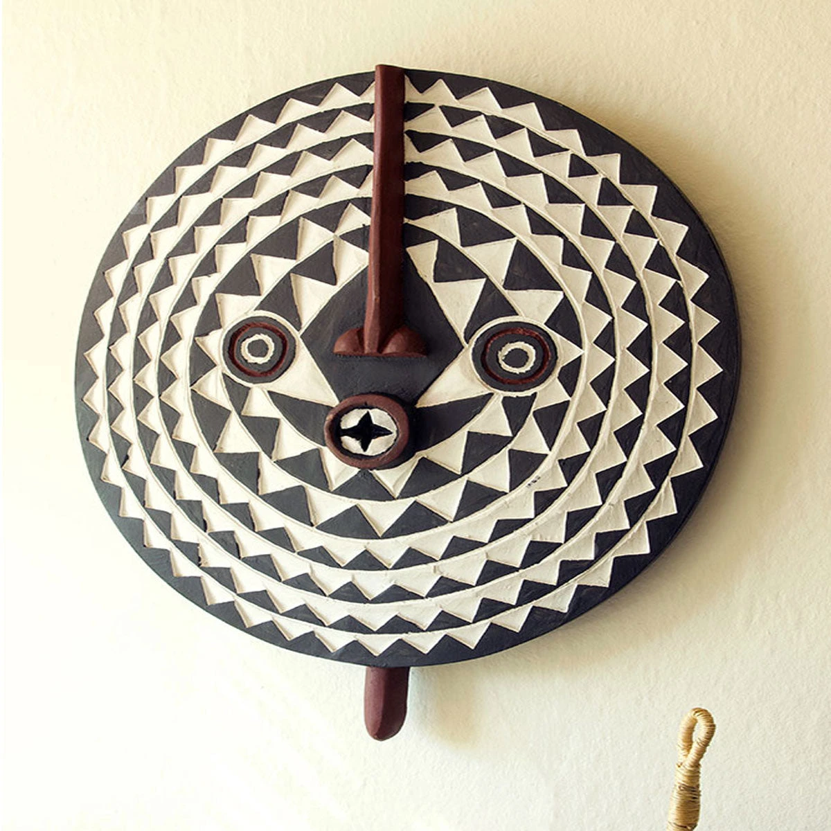 Swahili African Modern Bwa Wooden Sun Mask All Décor & Mirrors 4 Swahili African Modern Bwa Wooden Sun Mask All Décor & Mirrors