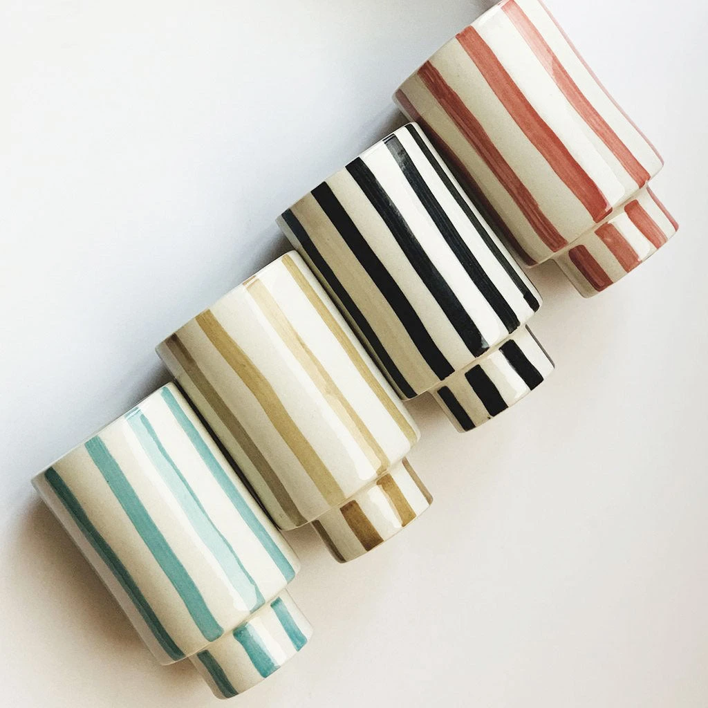 Jungalow® New Kaya Striped Ceramic Cups By Justina Blakeney™ 6 Jungalow® New Kaya Striped Ceramic Cups By Justina Blakeney™