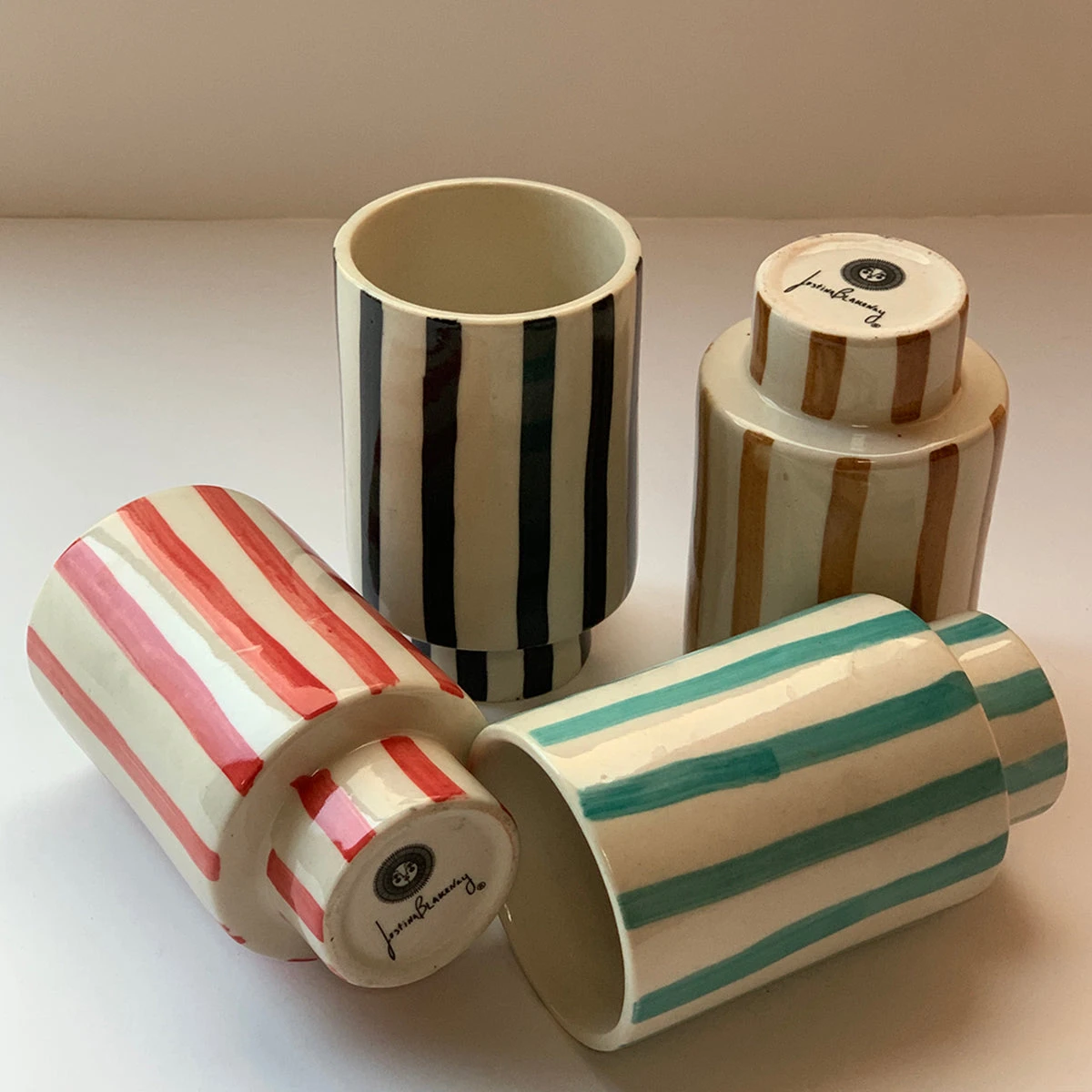 Jungalow® New Kaya Striped Ceramic Cups By Justina Blakeney™ 8 Jungalow® New Kaya Striped Ceramic Cups By Justina Blakeney™