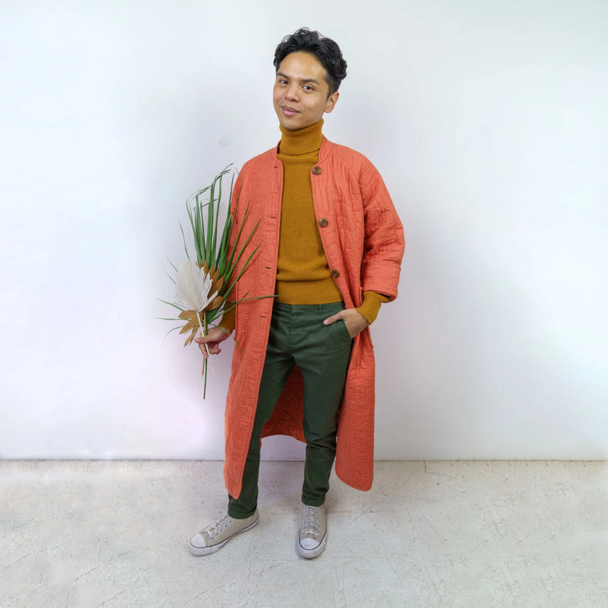 Peking Hamsa Quilted Coat In Coral By Jungalow® 7 Peking Hamsa Quilted Coat In Coral By Jungalow®