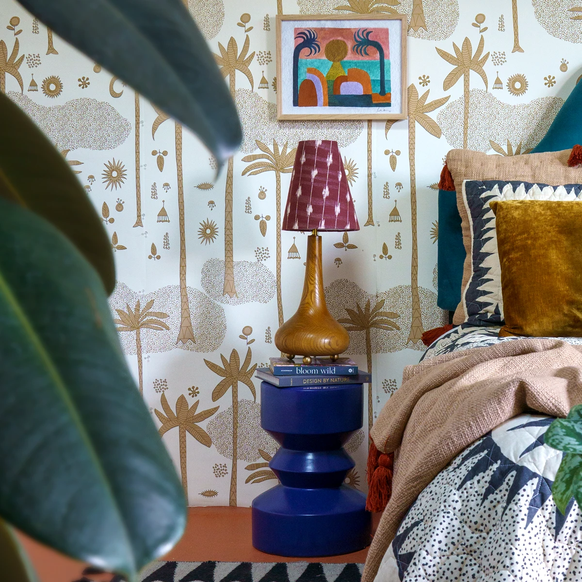 Jungalow® Cobalt Blue Mali Zig Zag Stool By Justina Blakeney™ All Stools, Poufs + Side Tables 3 Jungalow® Cobalt Blue Mali Zig Zag Stool By Justina Blakeney™ All Stools, Poufs + Side Tables