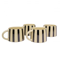 Jungalow® Tierra Striped Mug Set In Black