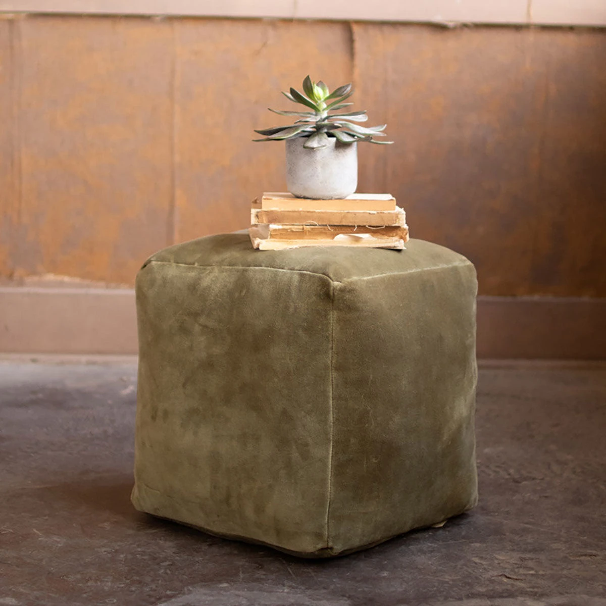 Kalalou All Stools, Poufs + Side Tables Avocado Pouf 3 Kalalou All Stools, Poufs + Side Tables Avocado Pouf