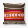 Loloi Rugs Brown Striped Outdoor Pillow 1 Loloi Rugs Brown Striped Outdoor Pillow