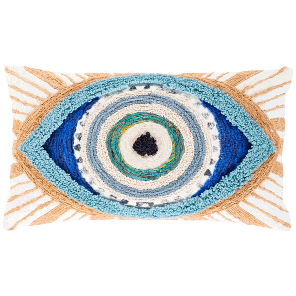 Surya Embroidered Ojo Lumbar Pillow All Pillows 3 Surya Embroidered Ojo Lumbar Pillow All Pillows