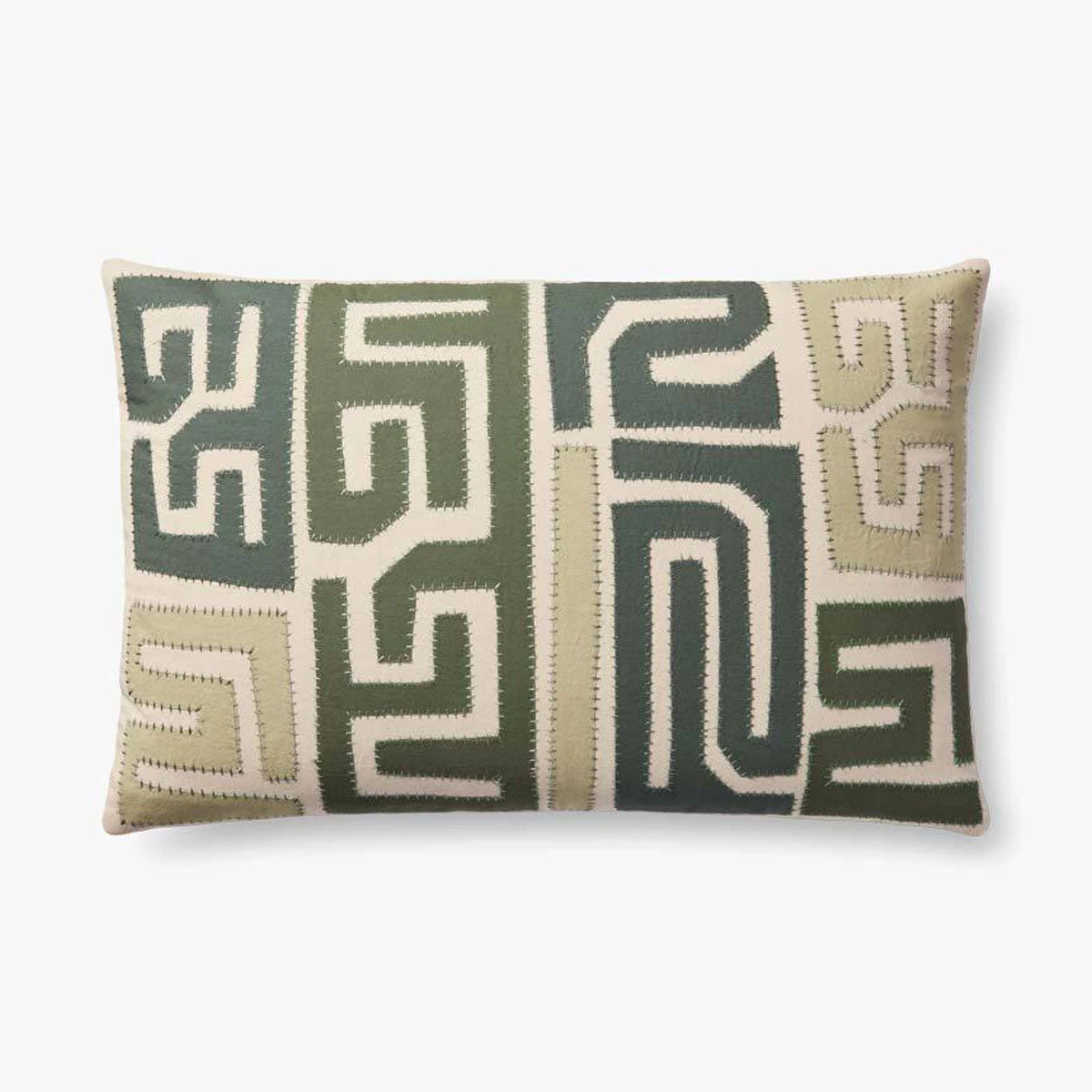 Loloi Rugs Green Stitched Zag Pillow By Justina Blakeney® X Loloi 3 Loloi Rugs Green Stitched Zag Pillow By Justina Blakeney® X Loloi
