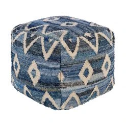 Surya Indigo Stitched Pouf All Stools, Poufs + Side Tables 6 Surya Indigo Stitched Pouf All Stools, Poufs + Side Tables