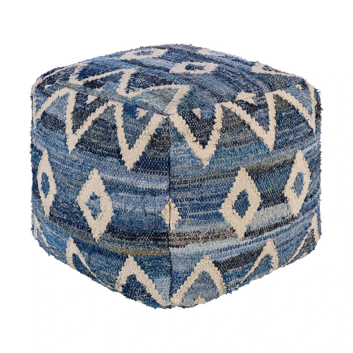 Surya Indigo Stitched Pouf All Stools, Poufs + Side Tables 4 Surya Indigo Stitched Pouf All Stools, Poufs + Side Tables