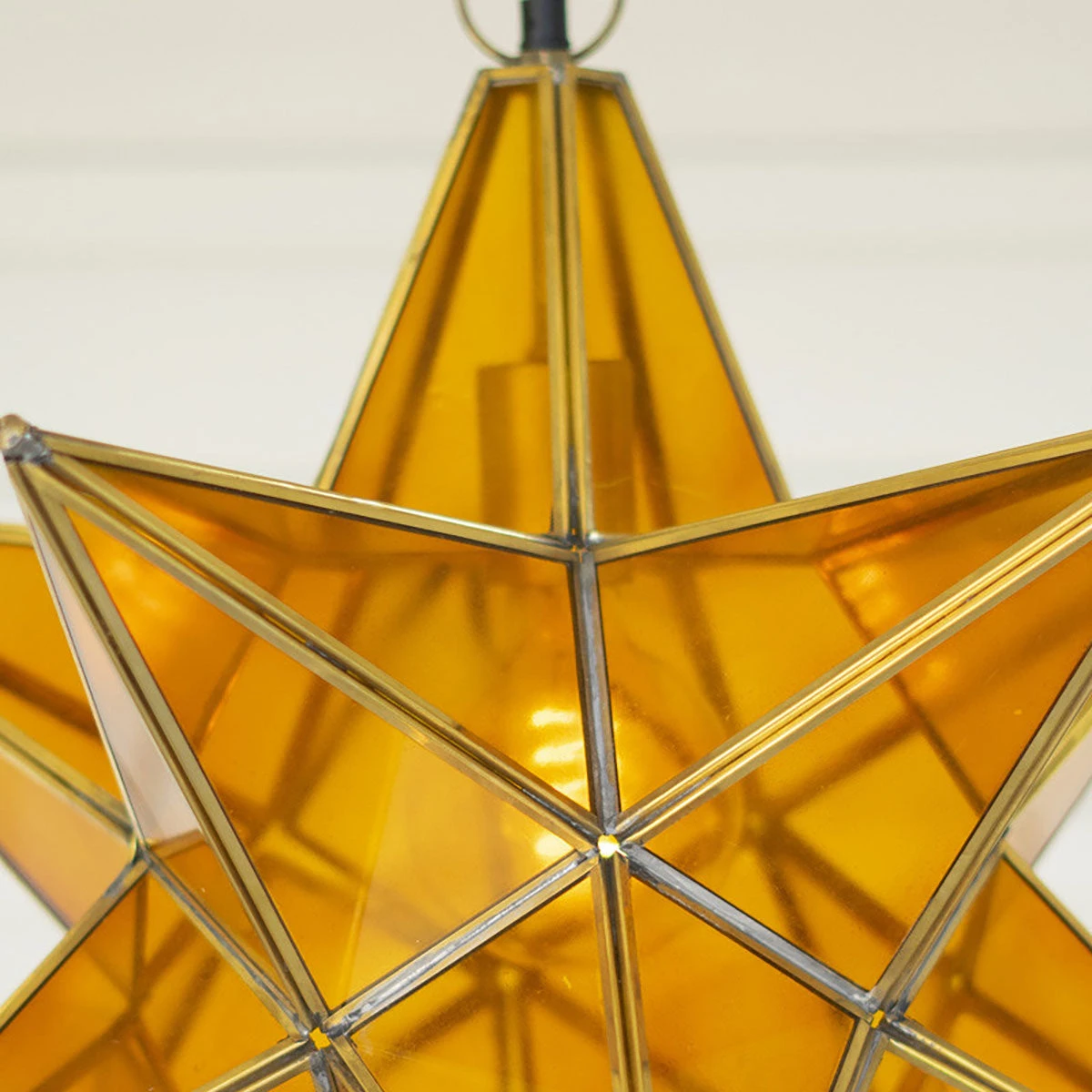 Kalalou All Lighting Amber Glass Star Pendant Light 4 Kalalou All Lighting Amber Glass Star Pendant Light