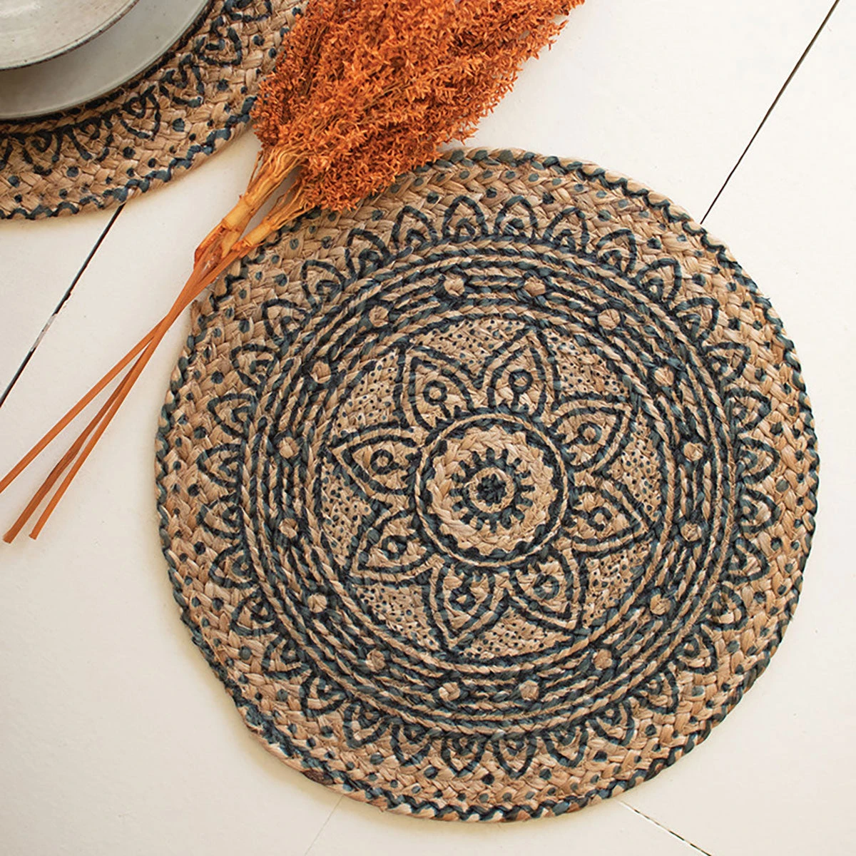 Kalalou Printed Seagrass Placemat Set Tabletop + Kitchen 5 Kalalou Printed Seagrass Placemat Set Tabletop + Kitchen