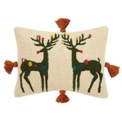 Peking Reindeer Games Hook Pillow By Jungalow® Hook Pillows