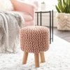 Surya Knit Pink Stool 1 Surya Knit Pink Stool
